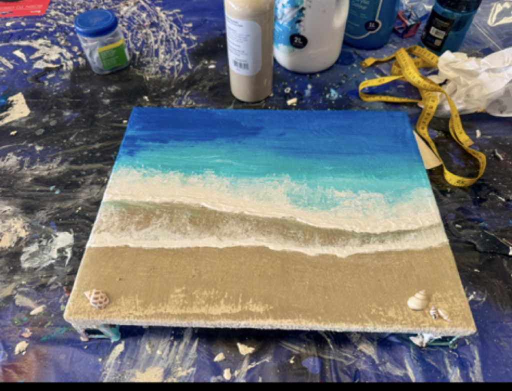 Textured Acrylic beach Workshops