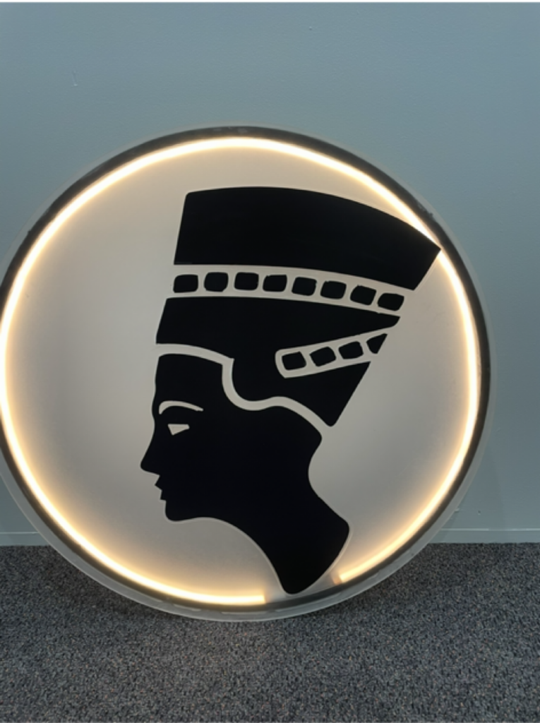 Frosted Acrylic +Black Aluminum +LED light  60 CM diameter