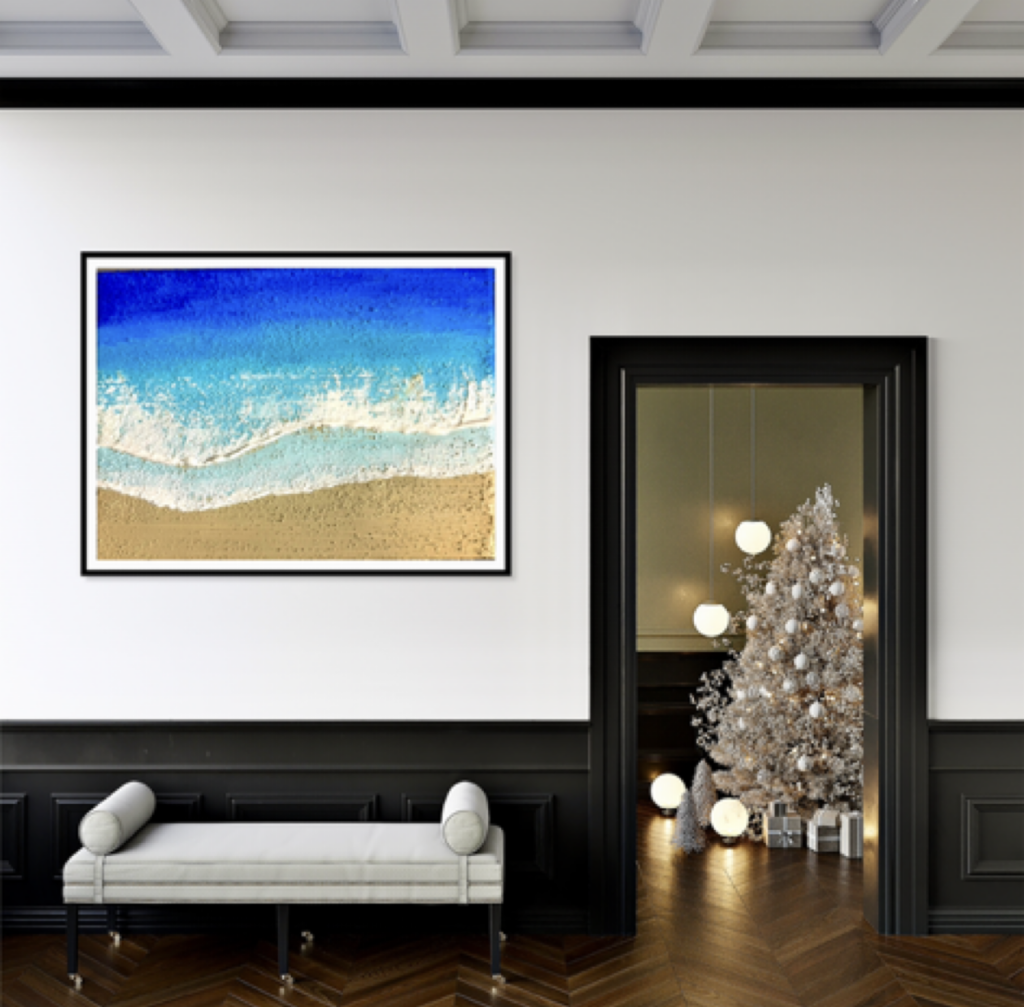 Beach Scene Textured Art 60x45CM