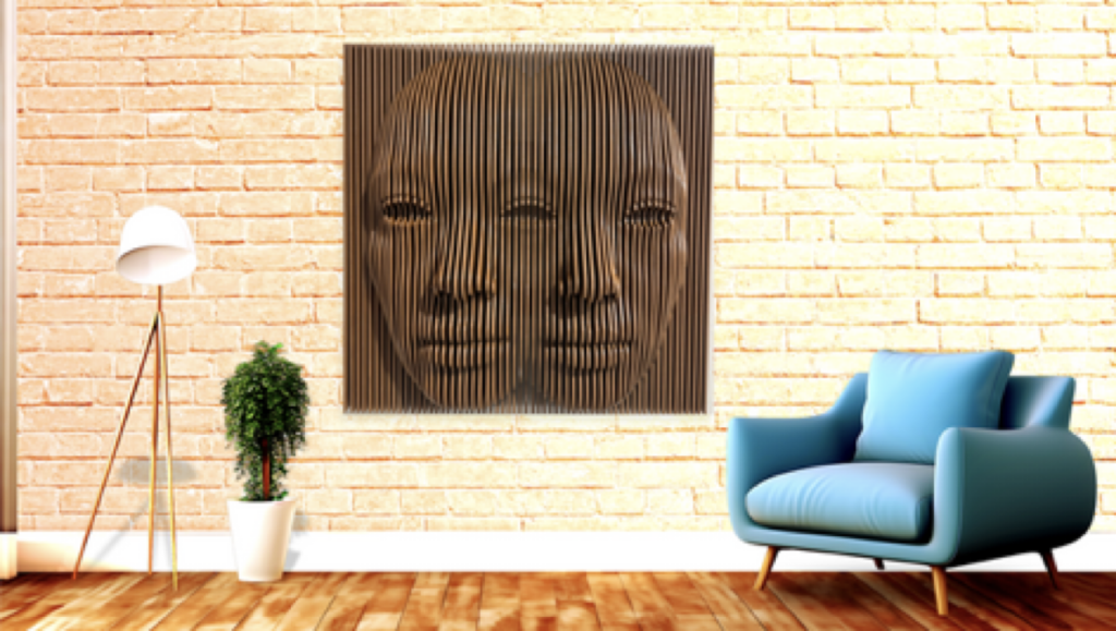 Wooden Parametric Art 130x90 CM