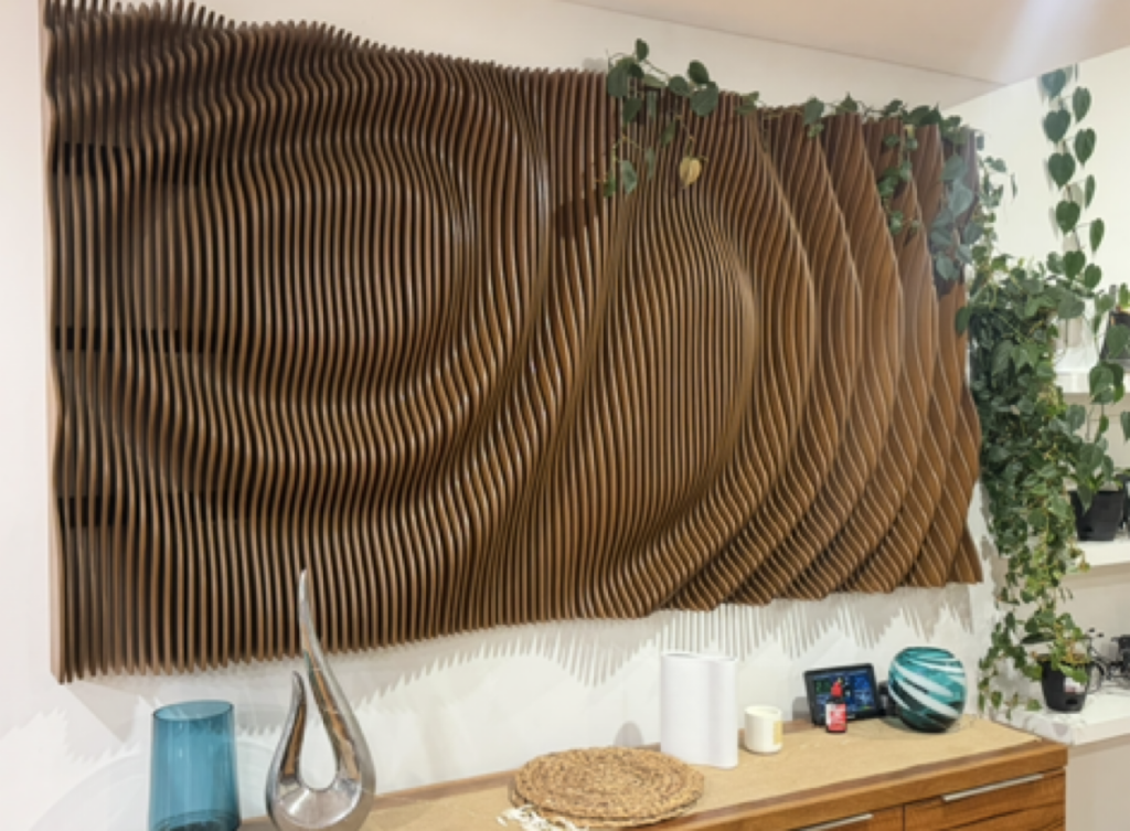 Parametric Wall Art MDF Mahogany Stain 200 CM X110
