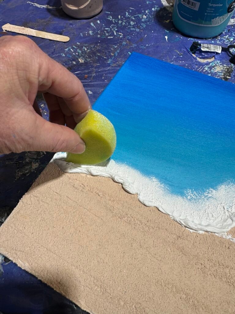 Creating textured beach wave 